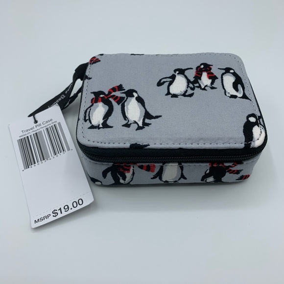 Vera Bradley Handbags - Travel Pill Medication Case In “Playful Penguins”
